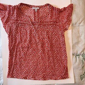 Small - Pale Sky - Kendall Lace Detail Blouse - Burnt Orange